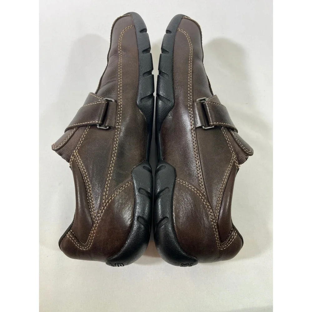 Rockport‎ XCS Mens Leather Hook and Loop Comfort Shoes Slip On Brown SZ 8.5